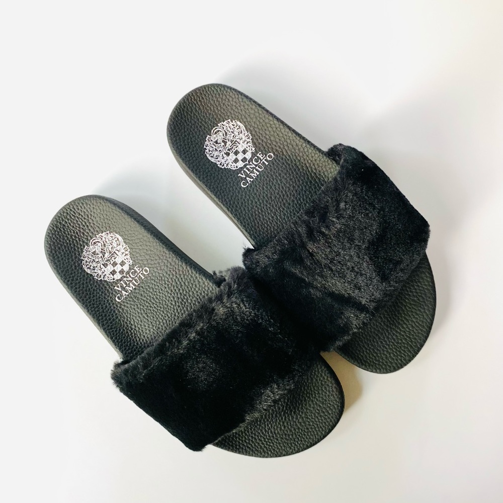 Vince Camuto Fuzzy Slides